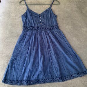 🦕 Blue Abercrombie & Fitch Fit and Flare Dress